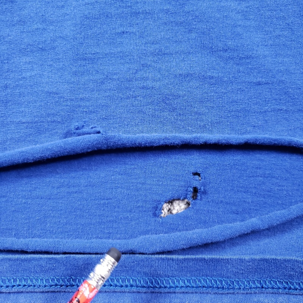 Vintage 90s NIKE Air Max Shirt Men Large Blue Basketball Center Swoosh Thrashed - Picture 10 of 13